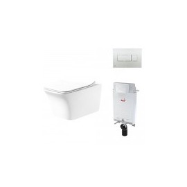 Kit de Inodoro con asiento + pulsador + tanque
