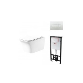 Kit de Inodoro con asiento + pulsador + tanque
