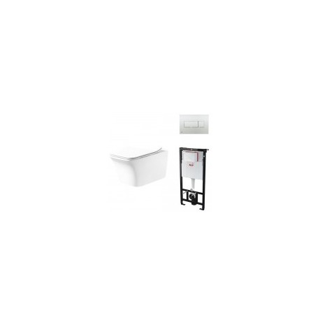 Kit de Inodoro con asiento + pulsador + tanque